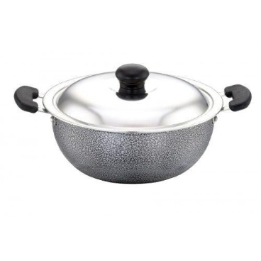 Sowbaghya Non Stick Deep kadai with SS Lid- 2Ltr