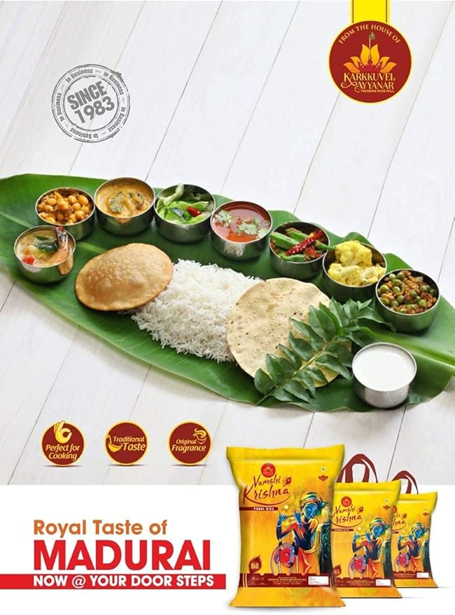 karkkuvel ayyanar Vamshi Krishna Premium ponni Boiled Rice (10 kg) -For Madurai Door Delivery Free