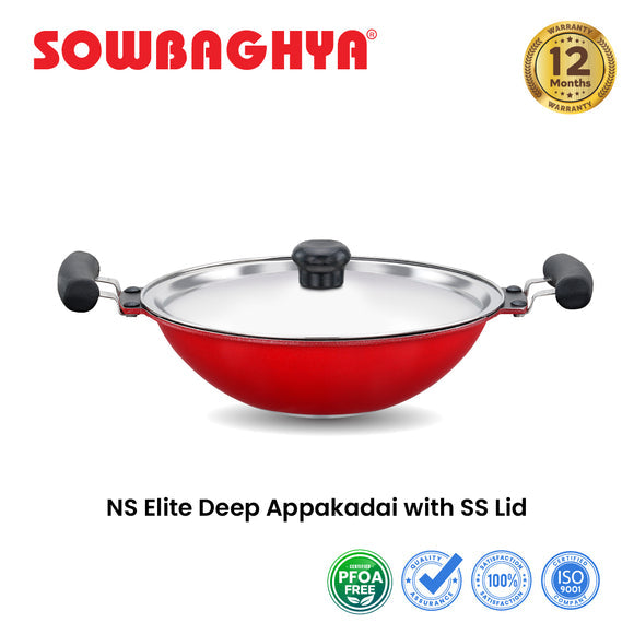 SOWBAGHYA Non Stick Aluminium deep Appakadai (Aluminium, 3.2 mm Thickness)