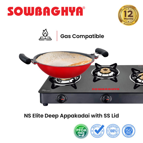 SOWBAGHYA Non Stick Aluminium deep Appakadai (Aluminium, 3.2 mm Thickness)