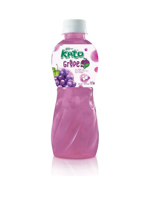 Kato Grape Juice with Nata de Coco, 320 ml, 1 Pc Imported From Thailand