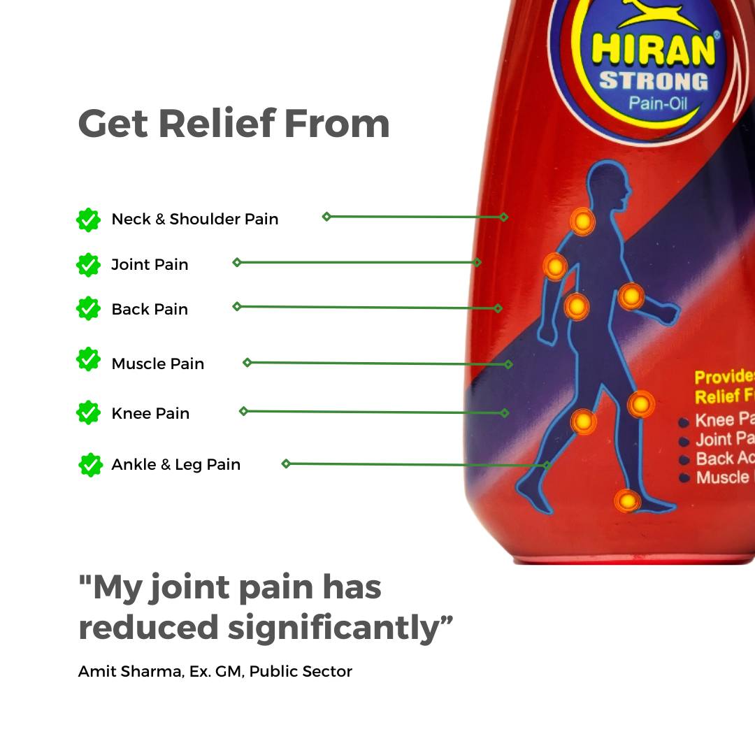 Aswini Hiran Pain Relief Oil 80ml- Relief in less than 3 minutes