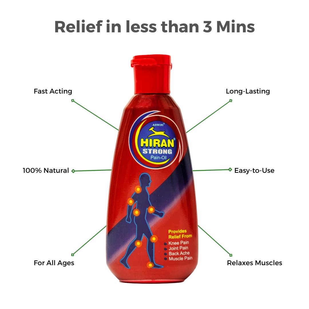 Aswini Hiran Pain Relief Oil 80ml- Relief in less than 3 minutes