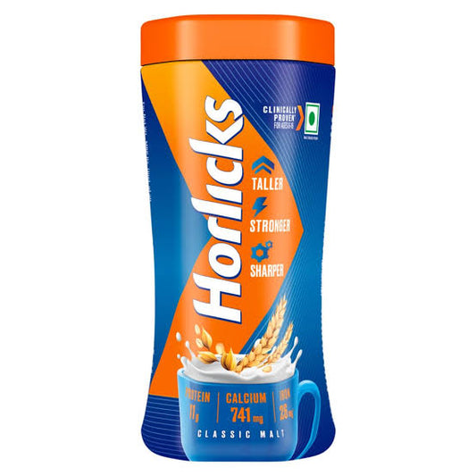 Horlicks Health & Nutrition Drink 500 g Jar, For immunity and 5 signs of growth (Classic Malt)