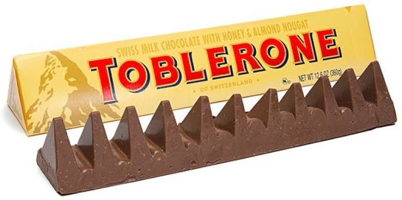 Toblerone of Switzerland Milk Chocolate with Honey and Almond Nougat - 2 Pack Pouch, 2 X 100 g
