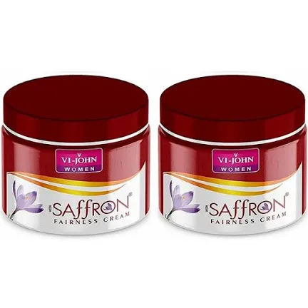 VI - JOHN Advanced Saffron Fairness Cream for Uneven Skin Tone | Chemical Free Face Cream for Radiant Glow and Dark Spots (All Type Skin) 50G Each Pack(Pack of 2)