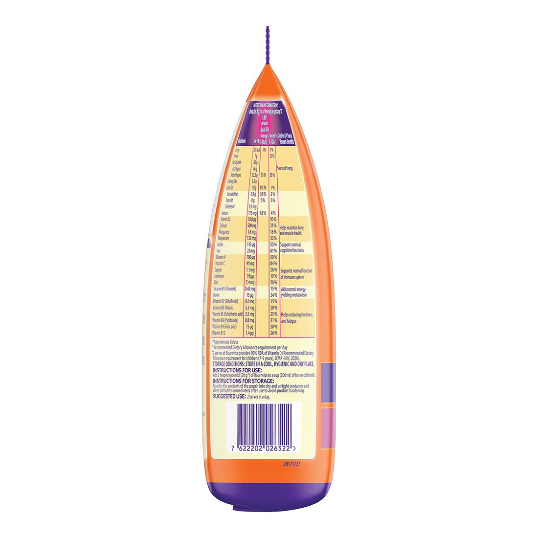 Cadbury Bournvita Chocolate Nutrition Drink, 750 g Pouch