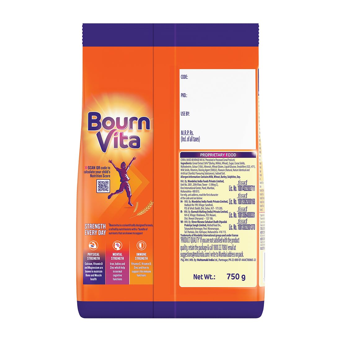 Cadbury Bournvita Chocolate Nutrition Drink, 750 g Pouch