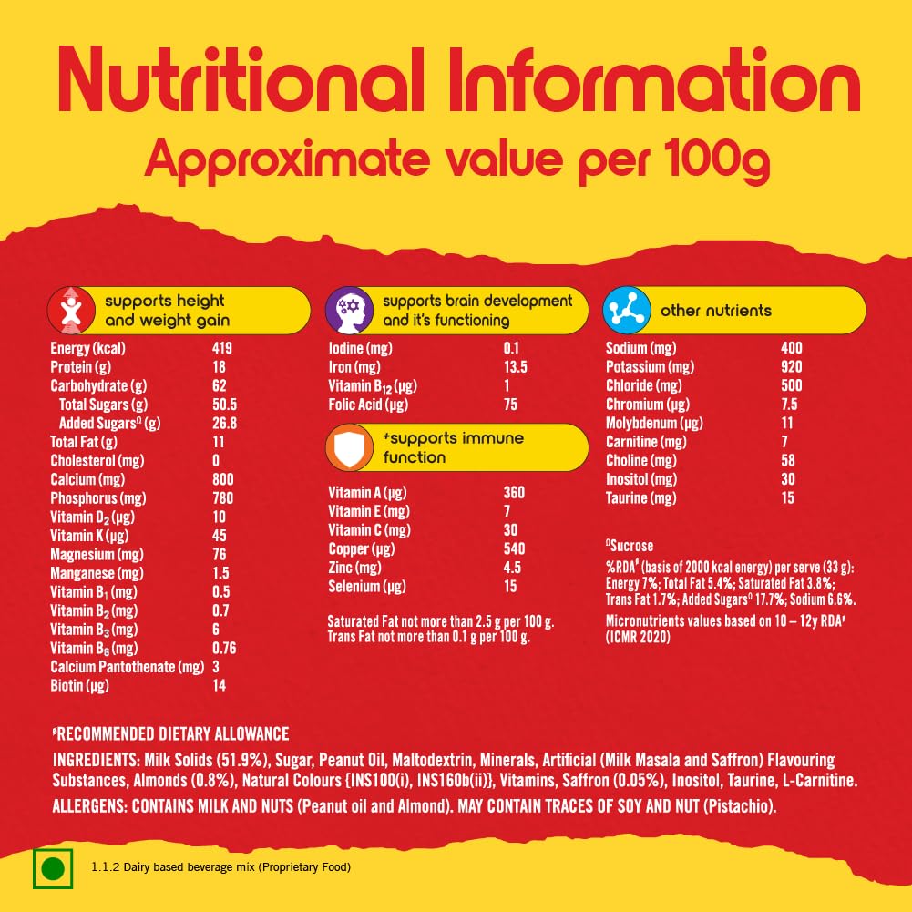 Complan Nutrition Drink Powder for Children, Royale Chocolate Flavour, 1 kg Carton | Nutrition drink for kids with protein & 34 vital nutrients