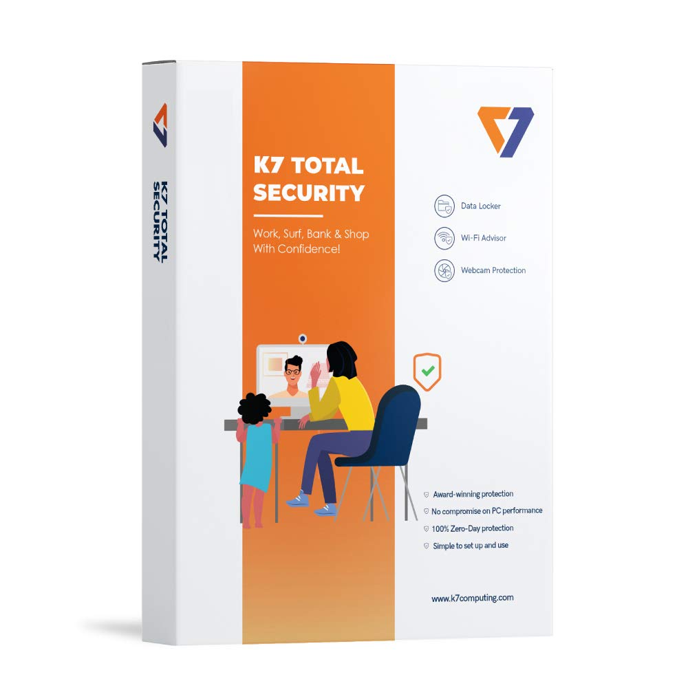 K7 Security K7, Total Security, 1 User, 1 Year, Email Delivery In 30 Min/Whatsapp Delivery, No Cd