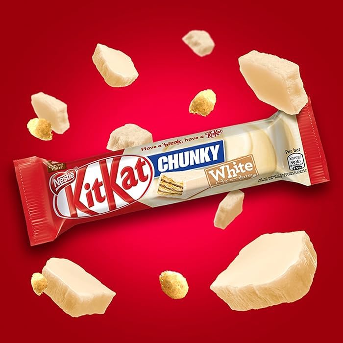 Nestle Kitkat Chunky White Chocolate Crisp Wafer Covered With White Coating bar (Pack Of 3), 40g Each (Imported)