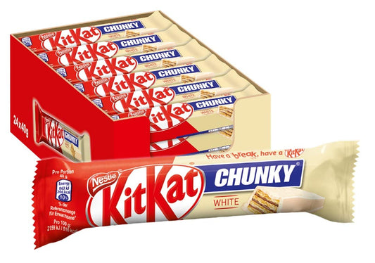 Nestle Kitkat Chunky White Chocolate Crisp Wafer Covered With White Coating bar (Pack Of 3), 40g Each (Imported)