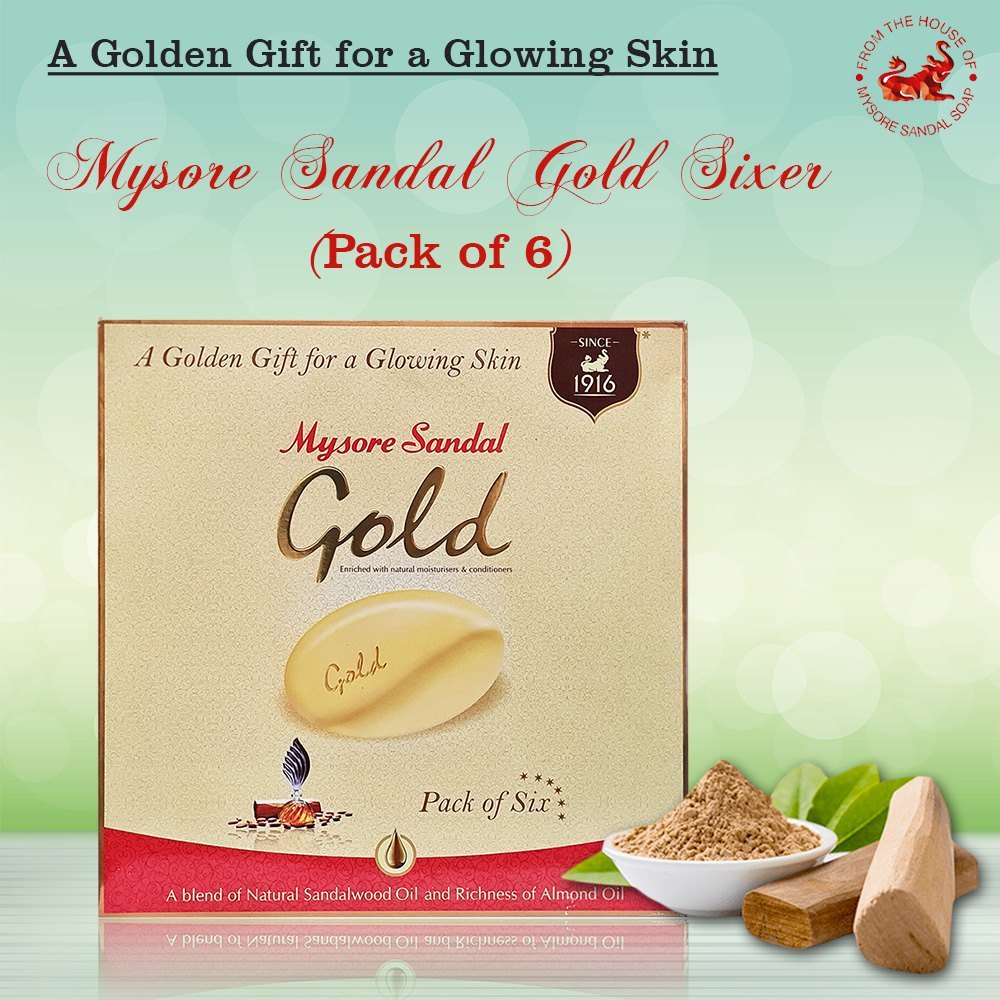 Mysore Sandal Gold Sixer, 125 - Pack of 6
